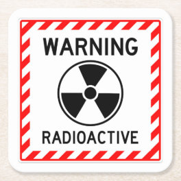 Very Fun WARNING RADIOACTIVE Sign Coaster Set
