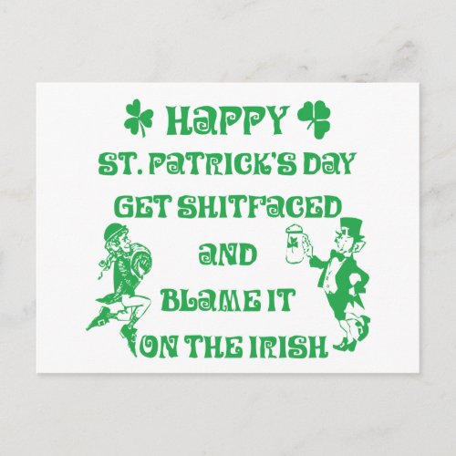 Very Funny Adult St Patricks Day Postcard