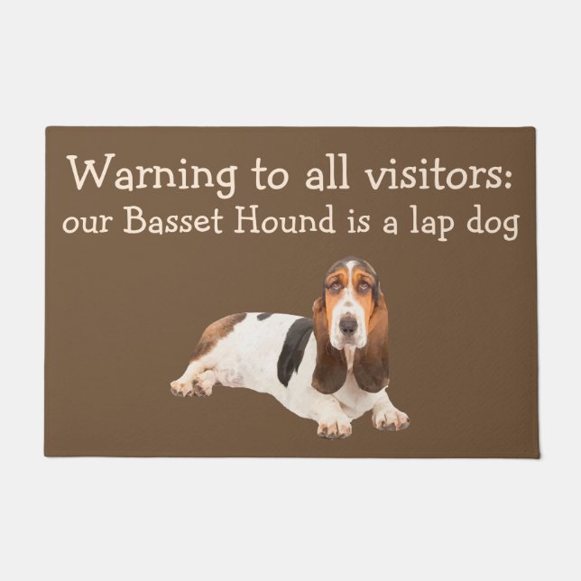 Very Funny Basset Hound Pet Humor Doormat (Front)