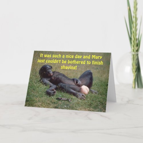 Very Funny Bonobo Ape Greeting Card