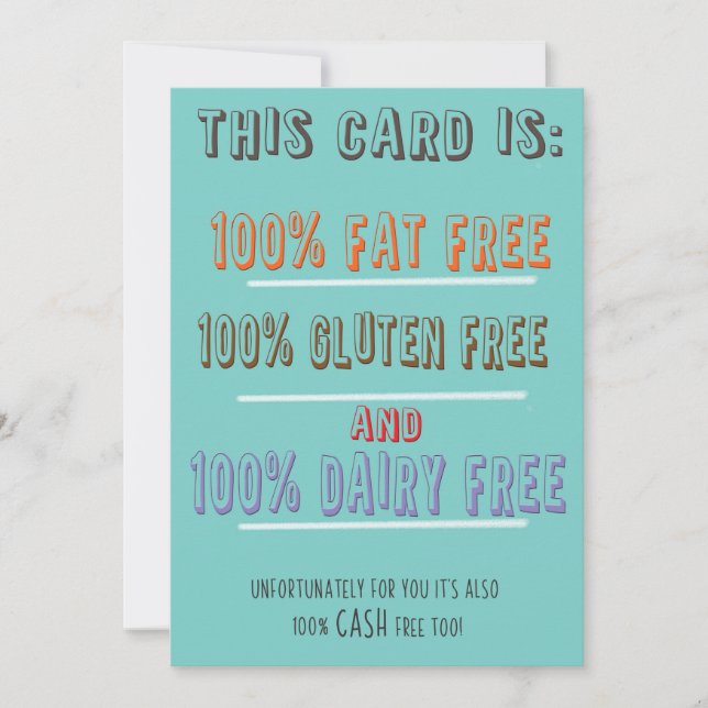 very funny 'fat free 'card! holiday card (Front)