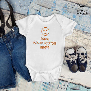 Very Funny First Thanksgiving Holiday Quote Baby Bodysuit