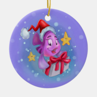 Very Gelica Christmas Ceramic Ornament