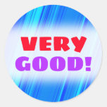 [ Thumbnail: "Very Good!" + Blue and Cyan Lines Pattern Sticker ]