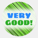 [ Thumbnail: "Very Good!" + Green Lines/Stripes Pattern Sticker ]