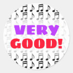 [ Thumbnail: "Very Good!" + Grid of Musical Notes Sticker ]