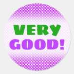 [ Thumbnail: "Very Good!" + Purple Dots/Circles Pattern Sticker ]