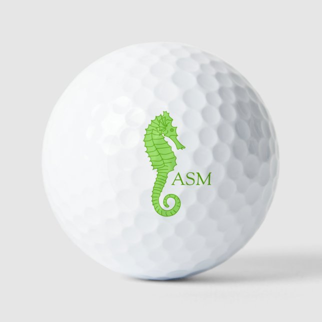 Very Green Seahorse Golf Balls (Front)