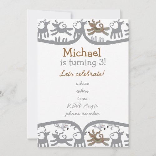 very happy dogs with frame personalized announcement