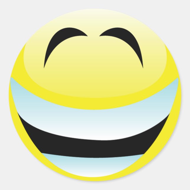 VERY HAPPY FACE CLASSIC ROUND STICKER (Front)