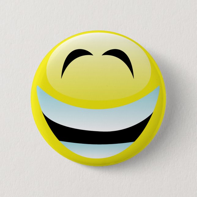VERY HAPPY FACE PINBACK BUTTON (Front)