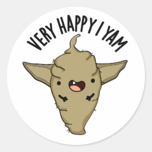 Very Happy I Yam Funny Veggie Pun Classic Round Sticker