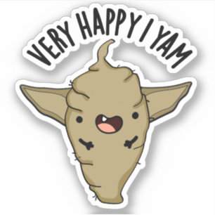 Very Happy I Yam Funny Veggie Pun Sticker