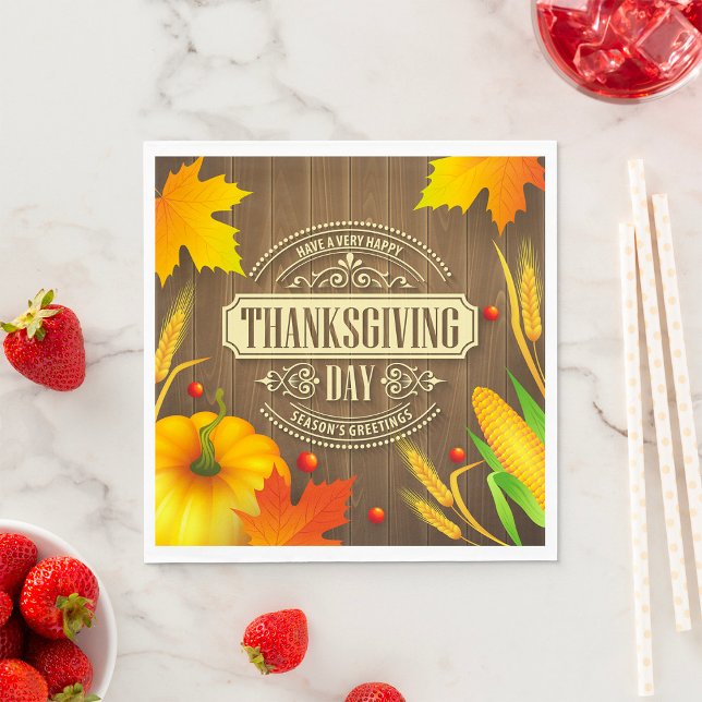 Very Happy Thanksgiving Day Napkins (Creator Uploaded)
