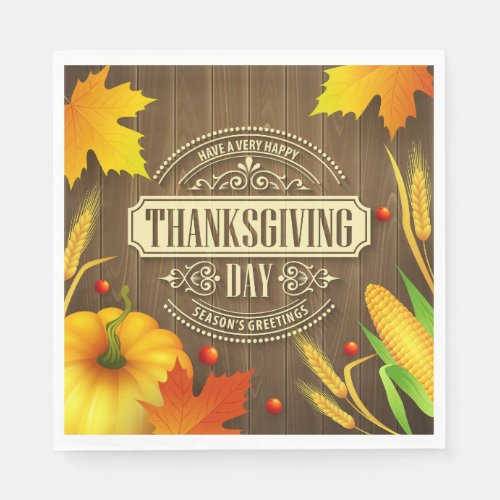 Very Happy Thanksgiving Day Napkins