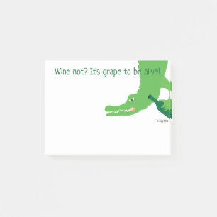 Very Hip Wine Alligator Post-it Notes