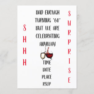 VERY HUMOROUS & ORIGINAL ***SURPRISE PARTY 60th*** Invitation