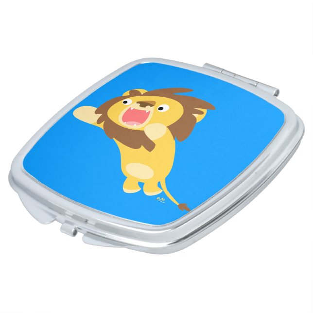 Very Hungry Cute Cartoon Lion Compact Mirror (Turned)