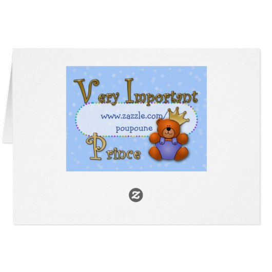 Very Important Prince - papershop Cards (Back Horizontal)