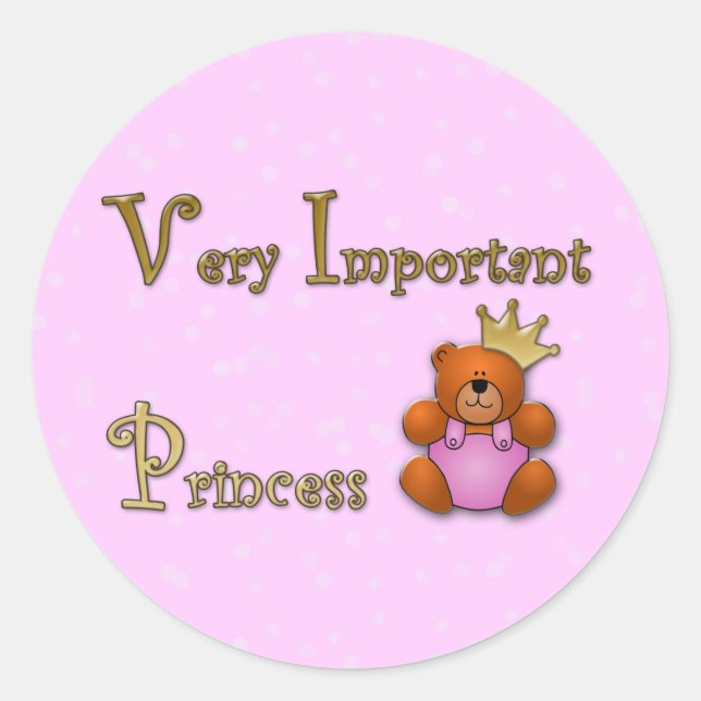 Very Important Princess - papershop Classic Round Sticker (Front)