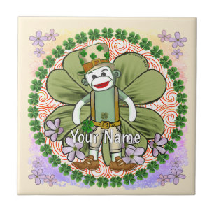 Very Irish Sock Monkey Ceramic Tile