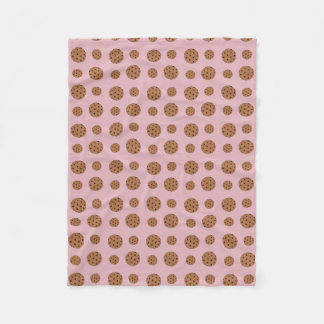 Very light pink chocolate chip cookies fleece blanket