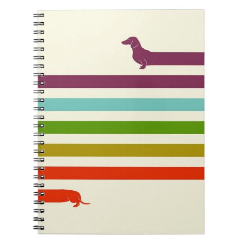 Very Long Dachshund Colorful  Husky Lover  Notebook