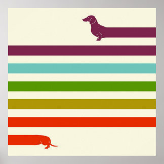Very Long Dachshund Colorful | Husky Lover  Poster
