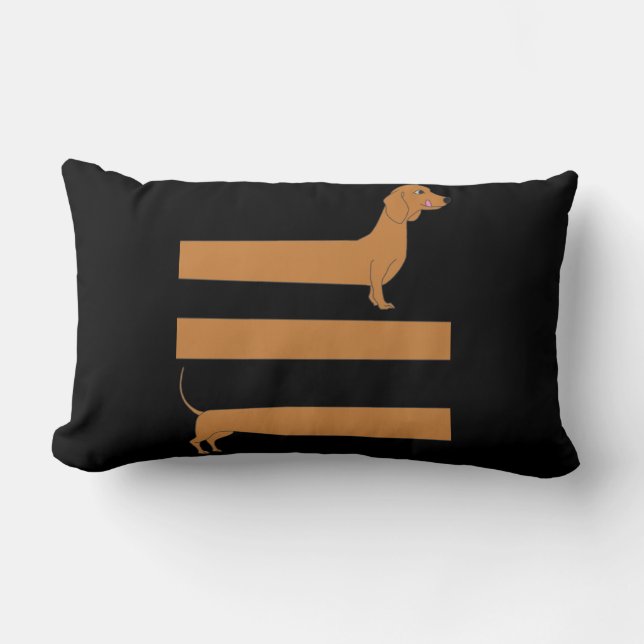 Very long Dachshund funny Lumbar Pillow (Front)