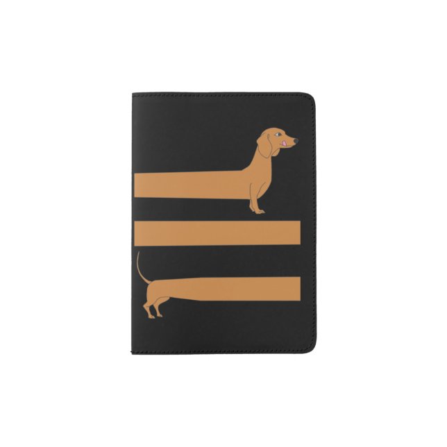 Very long Dachshund funny Passport Holder (Front)