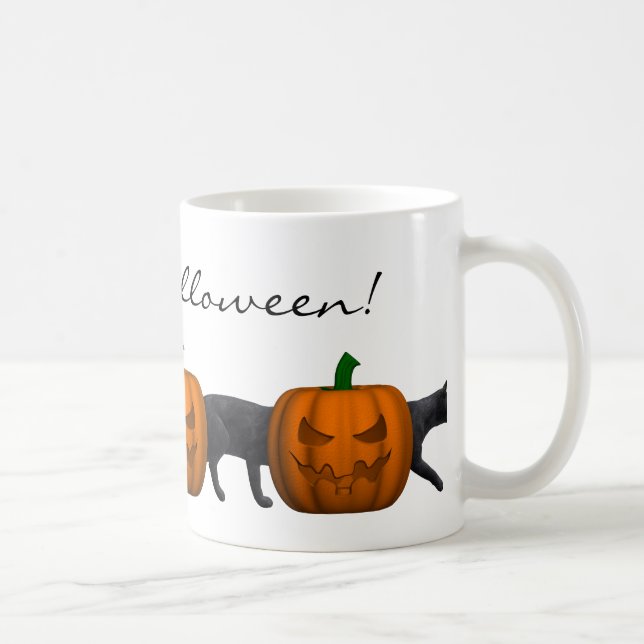 Very Long Halloween Cat Coffee Mug (Right)