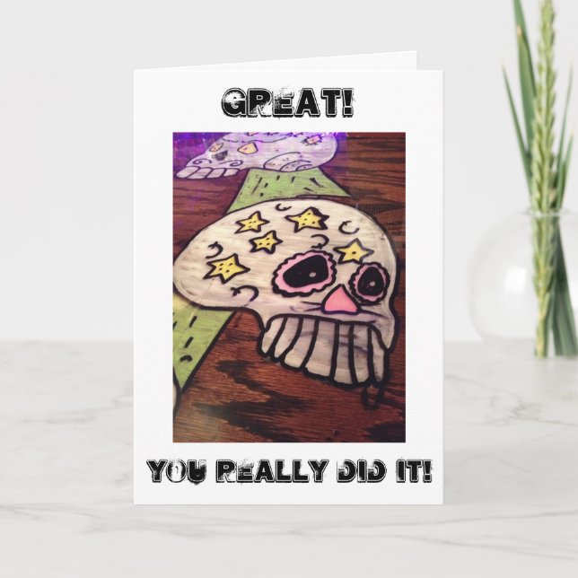 VERY MAD SKELETON ON "YOUR" OVER THE HILL BIRTHDAY CARD (Front)