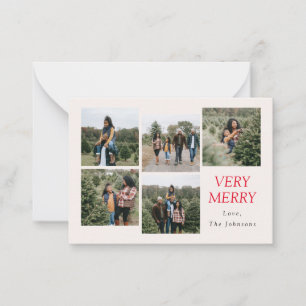 Very Merry 5 Photo Collage Note Card