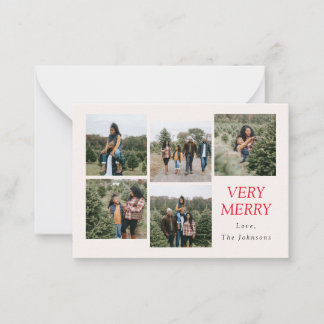 Very Merry 5 Photo Collage Note Card