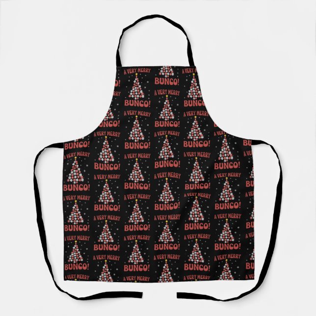 Very Merry Bunco Christmas Tree Dice Game Night Apron (Front)