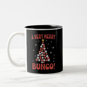 Very Merry Bunco Christmas Tree Dice Game Night Two-Tone Coffee Mug