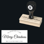 Very Merry Christmas Family Name Holiday Rubber Stamp<br><div class="desc">This Very Merry Christmas Family Name Holiday Rubber Stamp design features a sophisticated blend of simple lettering and classic calligraphy paired with a minimalist boho styling that strikes a perfect balance between clean modern subtlety and vintage elegance. This charming design is a lovely way to wish your loved ones a...</div>