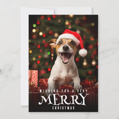 Very Merry Christmas Jack Russel Terrier Dog Holiday Card