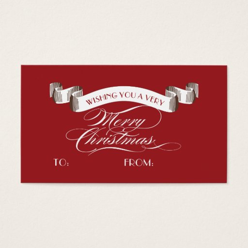 Customizable Very Merry Christmas Label - Holiday Gift Tag Business Card Template