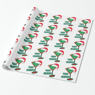 Very Merry! Christmas Martini Wrapping Paper