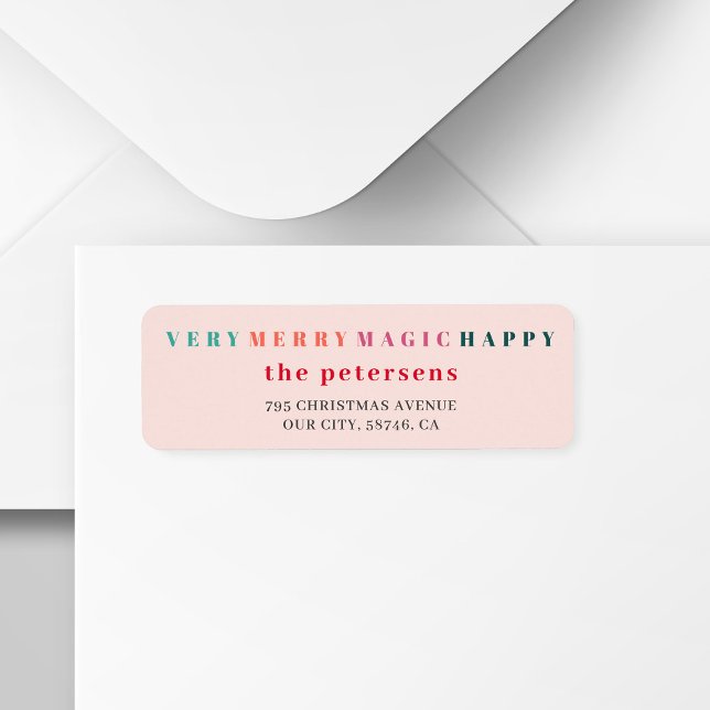Very Merry Christmas modern typography colorful Label (Creator Uploaded)
