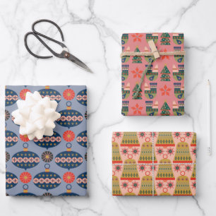 Very Merry Christmas Patterns Wrapping Paper Sheets
