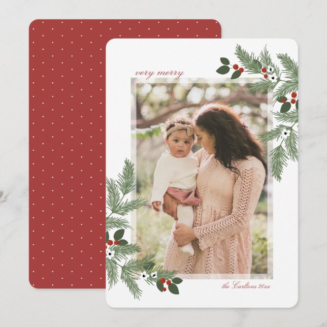Very Merry Christmas Photo Card (Front/Back)