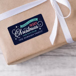 Very Merry Christmas Script Holiday Gift Label<br><div class="desc">Custom printed holiday labels,  perfect for gift wrapping tags or envelope seals. This colorful design features whimsical typography in navy,  coral and aqua colors. The message read "Wishing You a Very Merry Christmas". Use the design tools to edit the fonts and colors.</div>
