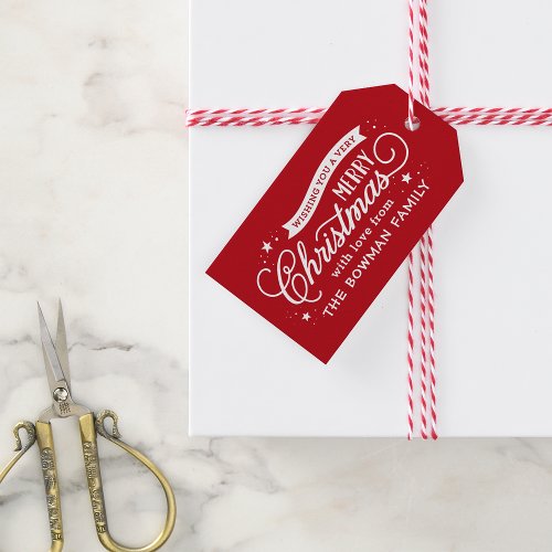 Very Merry Christmas Script Holiday Gift Tags