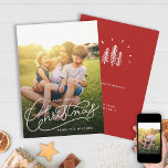 Very Merry Christmas Simple Cute Family Photo Holiday Card<br><div class="desc">Wishing you joy and warmth this holiday season! 🎄 Modern,  simple hand lettered Christmas card with a trendy script design and your favorite family photo. Customize your family's message for your own personal touch. A very Merry Christmas indeed! 🎅 #MerryChristmasCard #FamilyLove</div>