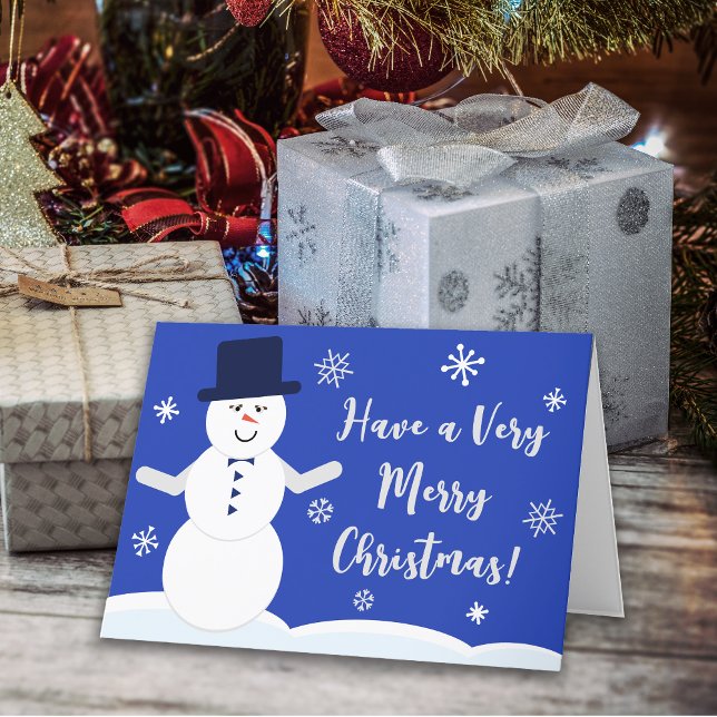 Very Merry Christmas Snowman Holiday Card (Very Merry Christmas Snowman Holiday Card)