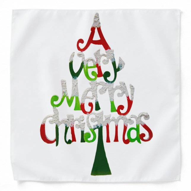 Very Merry Christmas Tree Bandana (Front)