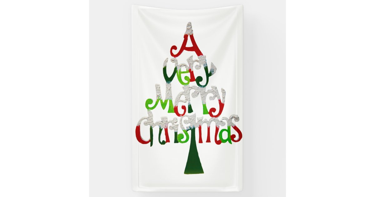 Very Merry Christmas Tree Banner | Zazzle.com