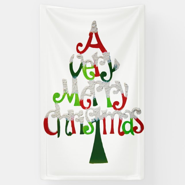 Very Merry Christmas Tree Banner (Vertical)